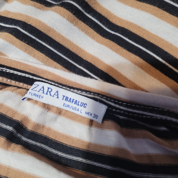 Zara women's striped short sleeve top size  L - Picture 7 of 8